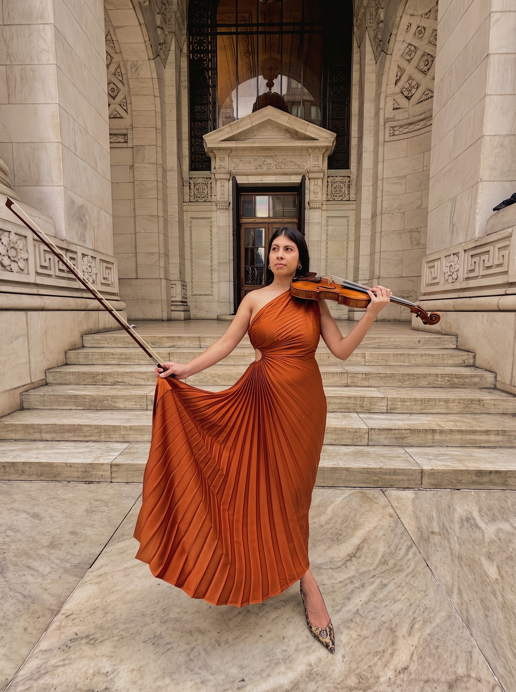 Daniela Galindo playing violin